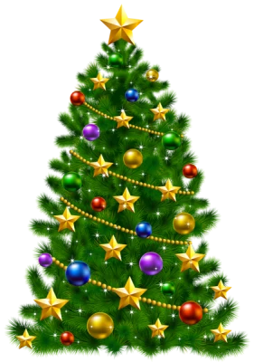 Decorated Christmas Tree PNG Download