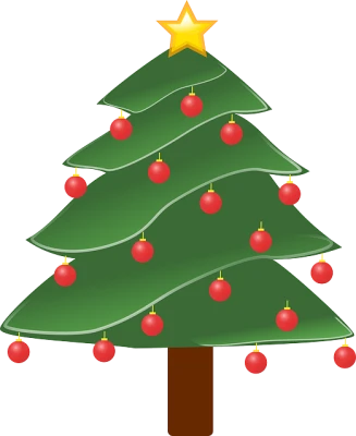 Decorated Christmas Tree PNG Download