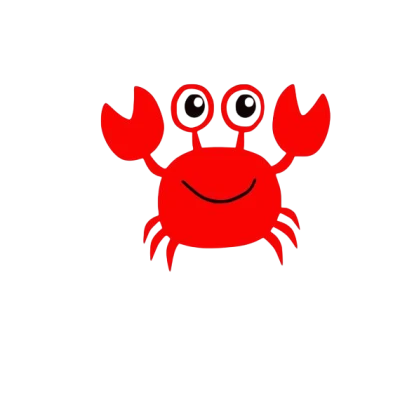Red Crab Cartoon Clipart PNG
